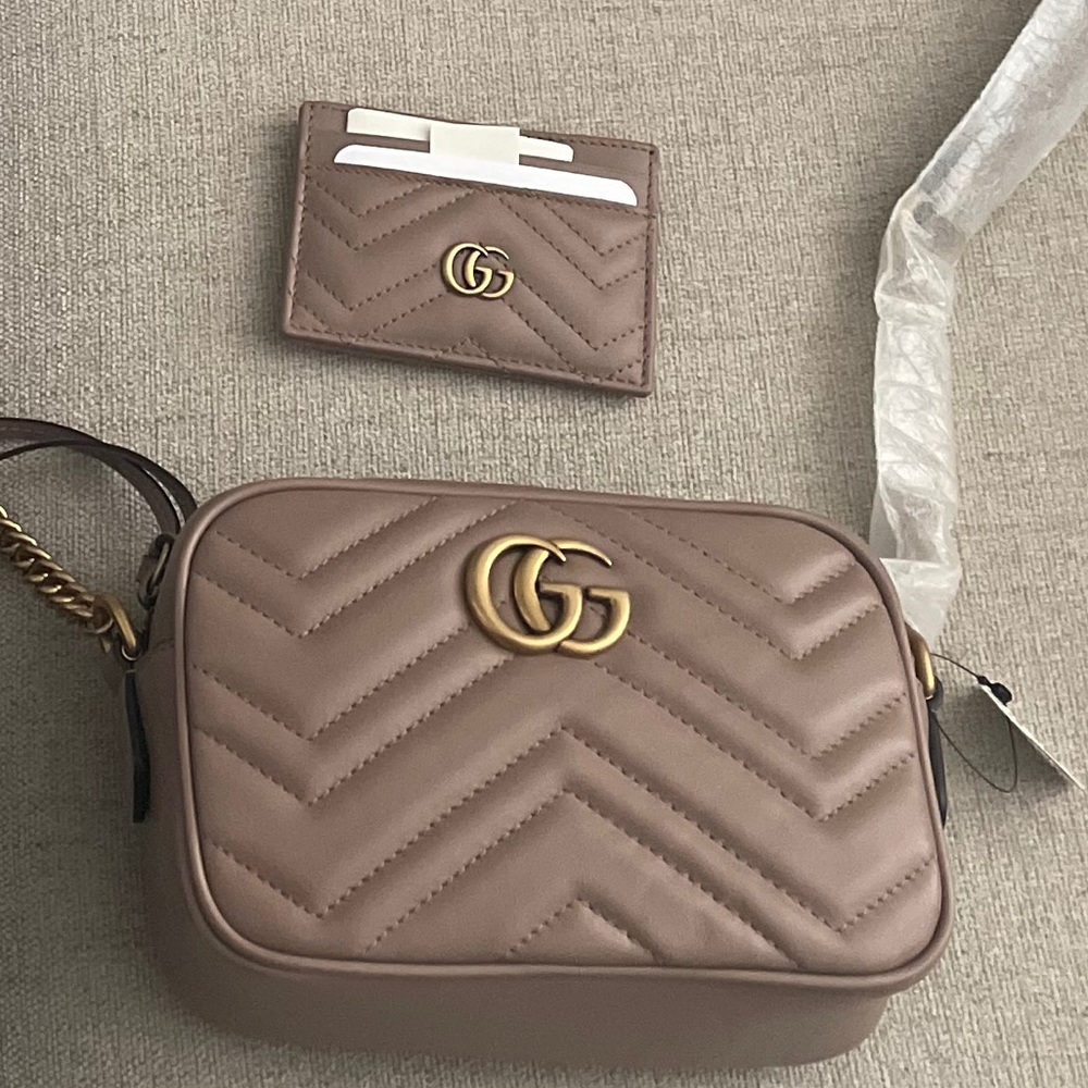 GG Marmont matelassé mini bag & card wallet